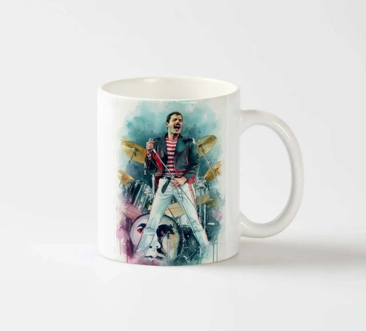 Freddie Mercury abstracte kunst keramische mok van Kalis