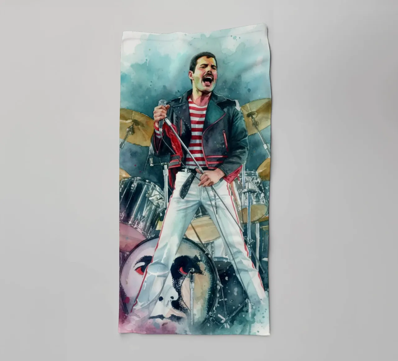Freddie Mercury abstracte kunst badhanddoek van Kalis