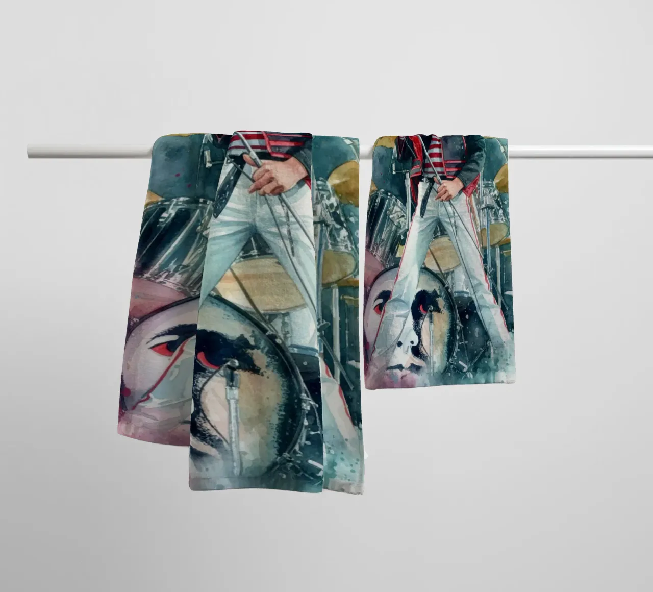 Freddie Mercury abstracte kunst badhanddoek van Kalis