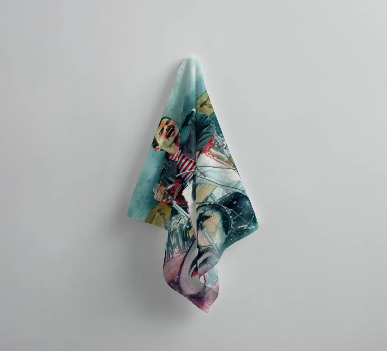 Freddie Mercury abstracte kunst badhanddoek van Kalis