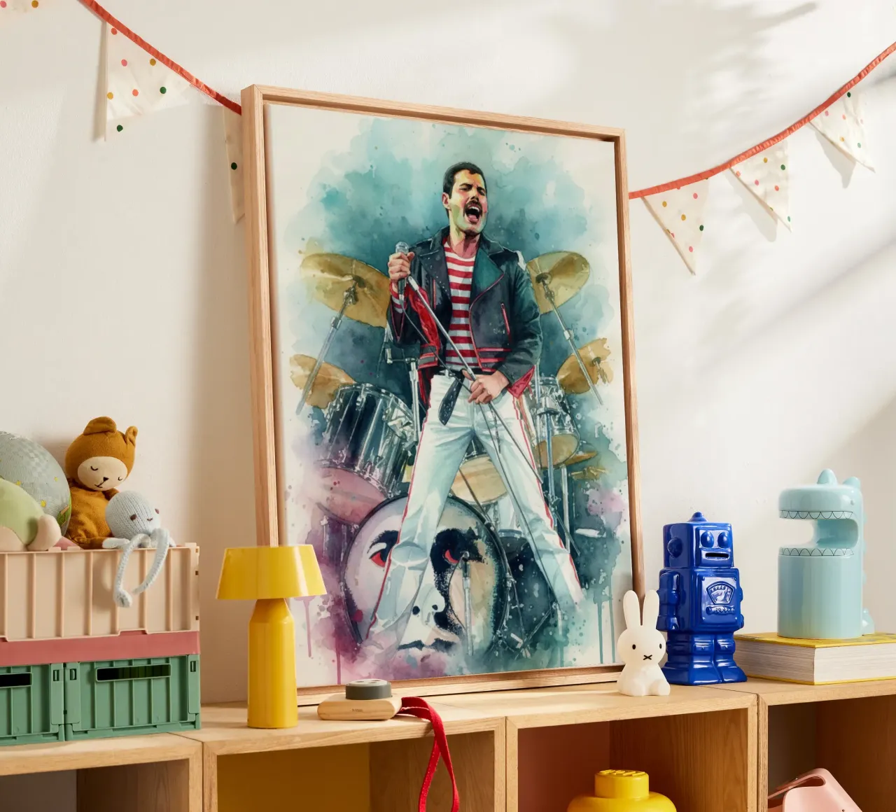 Freddie Mercury abstracte kunst canvas van Kalis