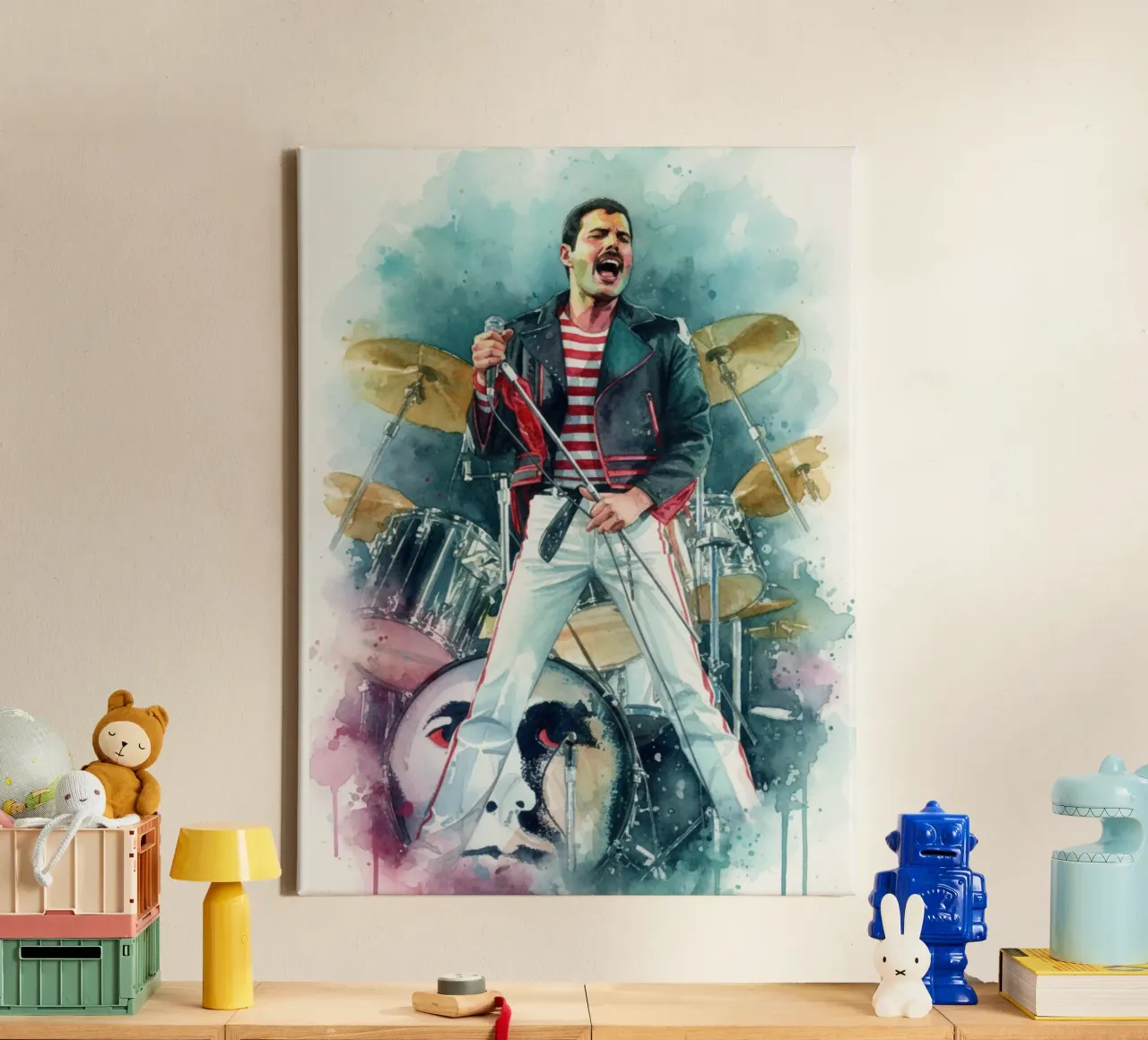 Freddie Mercury abstracte kunst canvas van Kalis