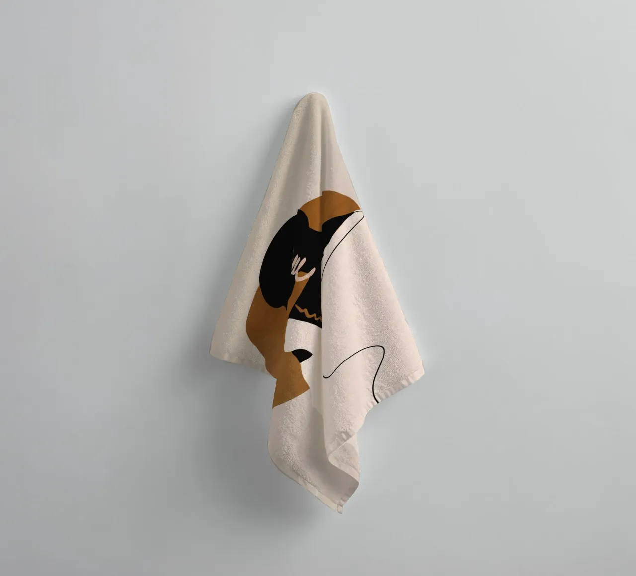 Minimal Abstrakte Kunst Tropisches Mädchen 6 Handtuch von ThingDesign