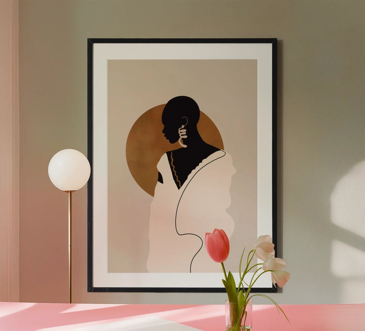 Minimal Abstract Art Tropical Girl 6 poster by ThingDesign