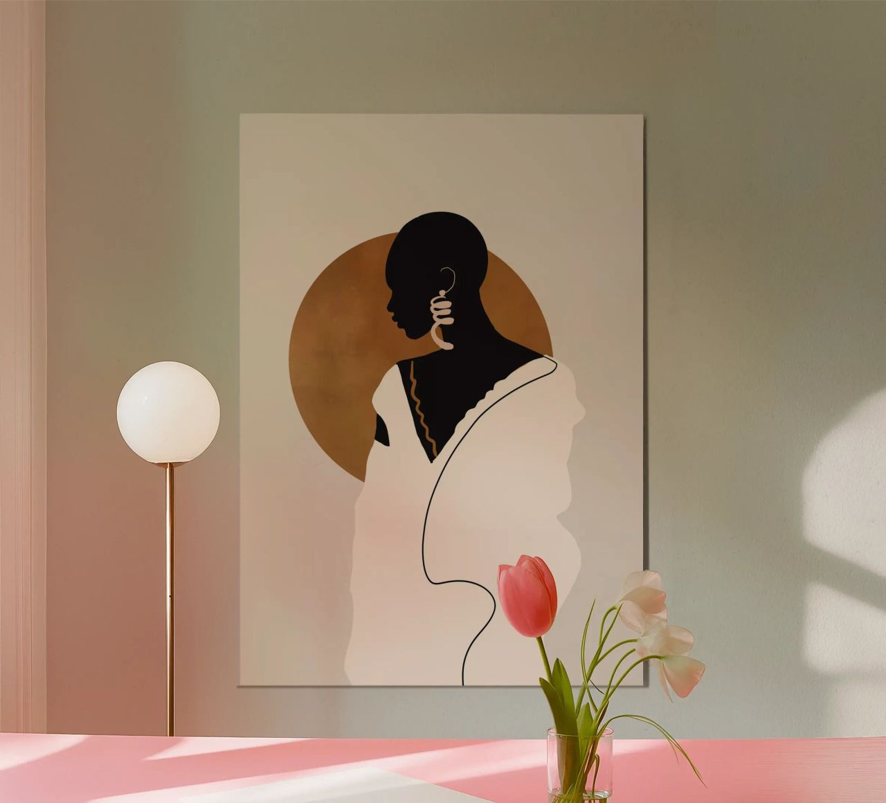 Minimal Abstract Art Tropical Girl 6 poster by ThingDesign