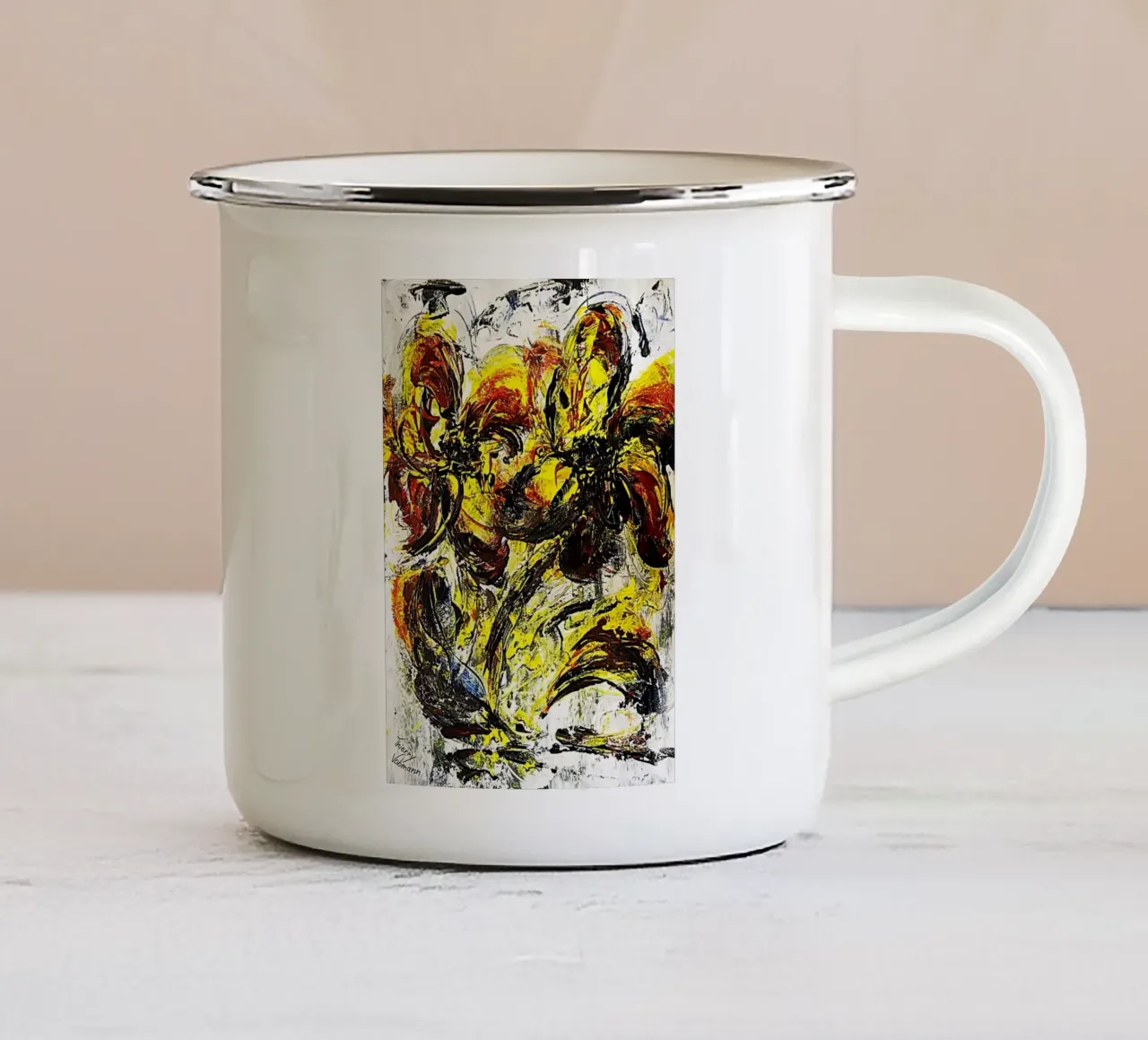 FIORI DANZANTI. tazza in smalto da Little treasures for your home