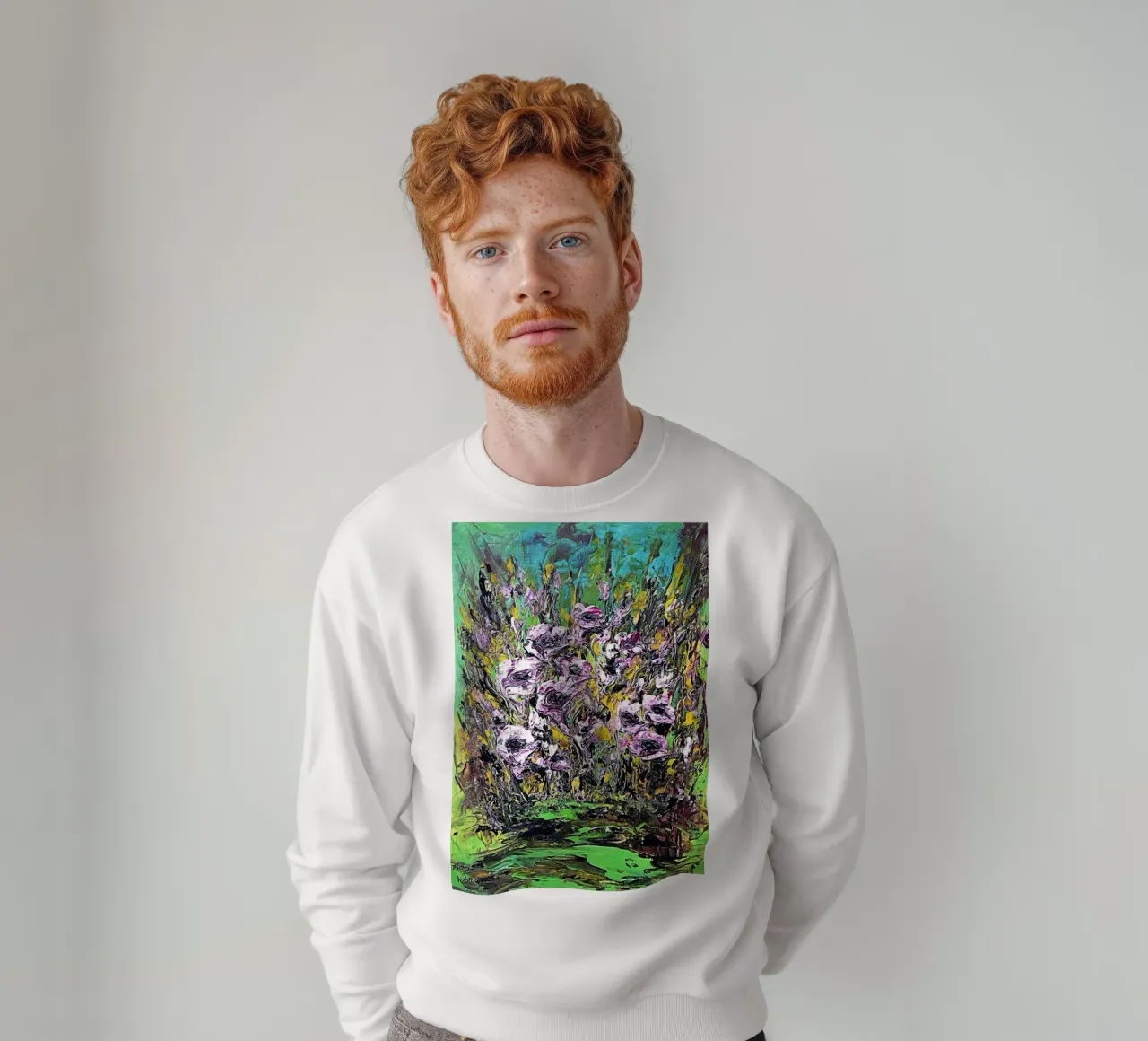 FIORI IN RIVA AL FIUME. felpa da Little treasures for your home