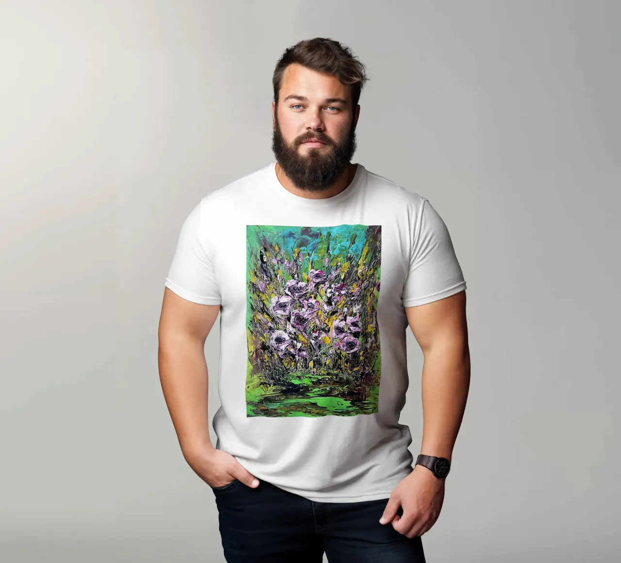 FIORI IN RIVA AL FIUME. t-shirt da Little treasures for your home