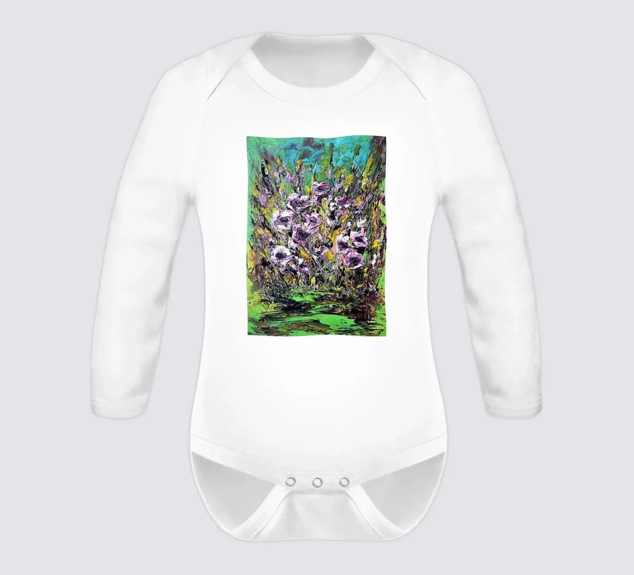 FIORI IN RIVA AL FIUME. body neonato maniche lunghe da Little treasures for your home
