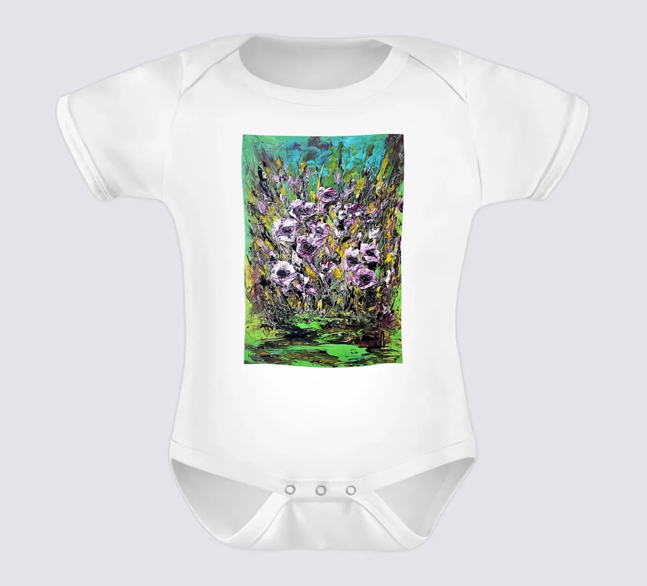 FIORI IN RIVA AL FIUME. body neonato maniche corte da Little treasures for your home