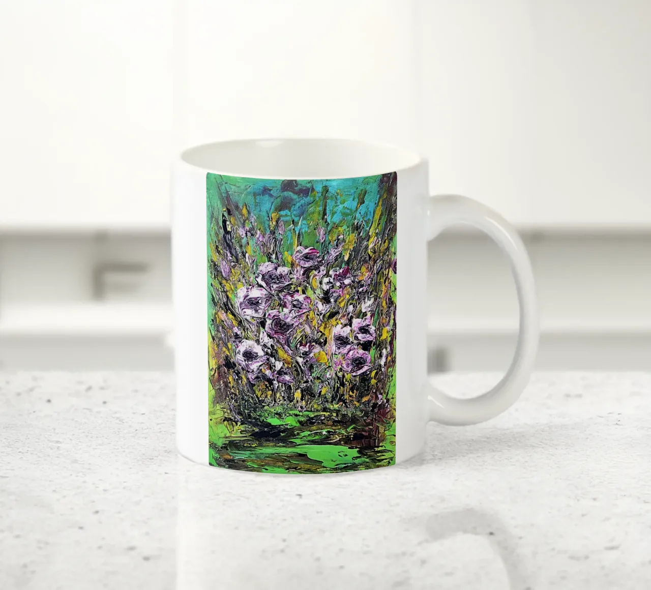 FIORI IN RIVA AL FIUME. tazza in ceramica da Little treasures for your home