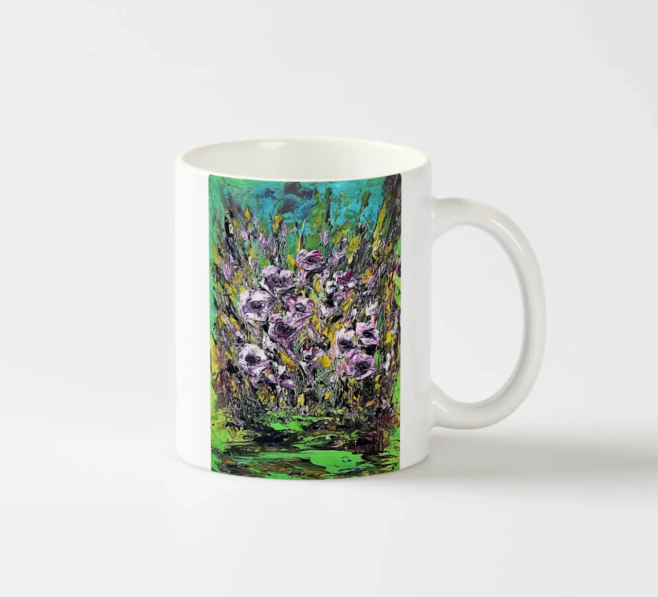 FIORI IN RIVA AL FIUME. tazza in ceramica da Little treasures for your home