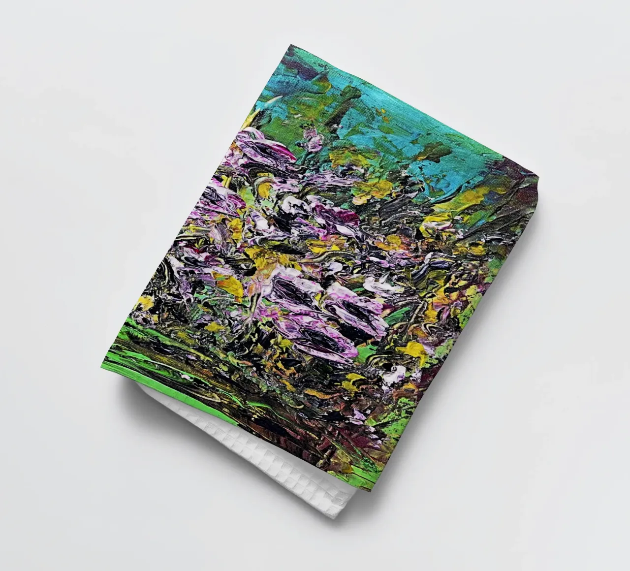 FIORI IN RIVA AL FIUME. canovaccio da cucina da Little treasures for your home