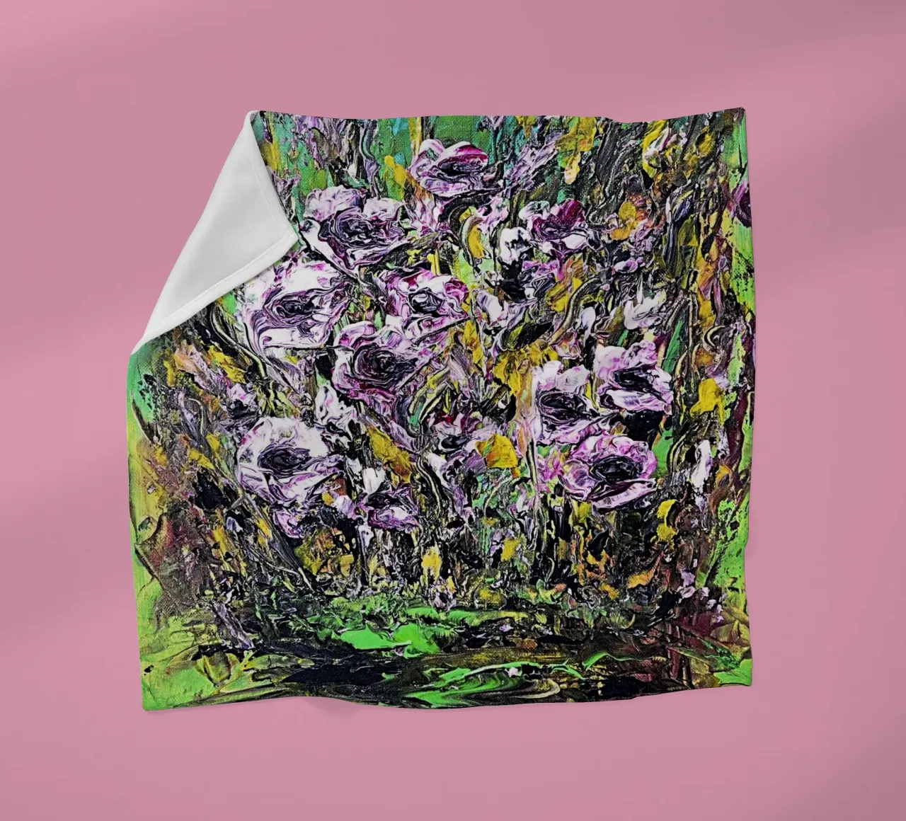 FIORI IN RIVA AL FIUME. coperta in pile da Little treasures for your home