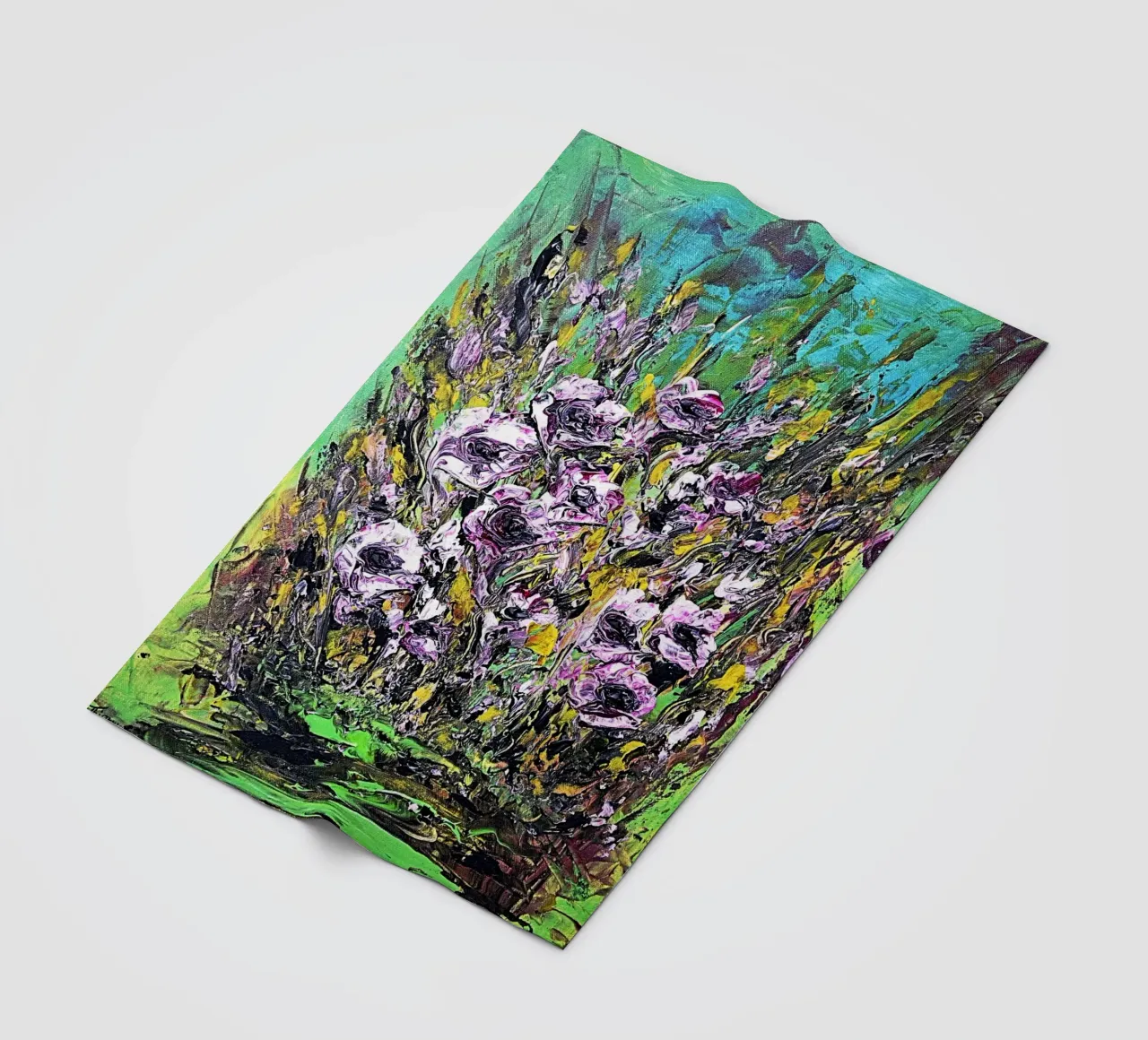 FIORI IN RIVA AL FIUME. coperta in pile da Little treasures for your home