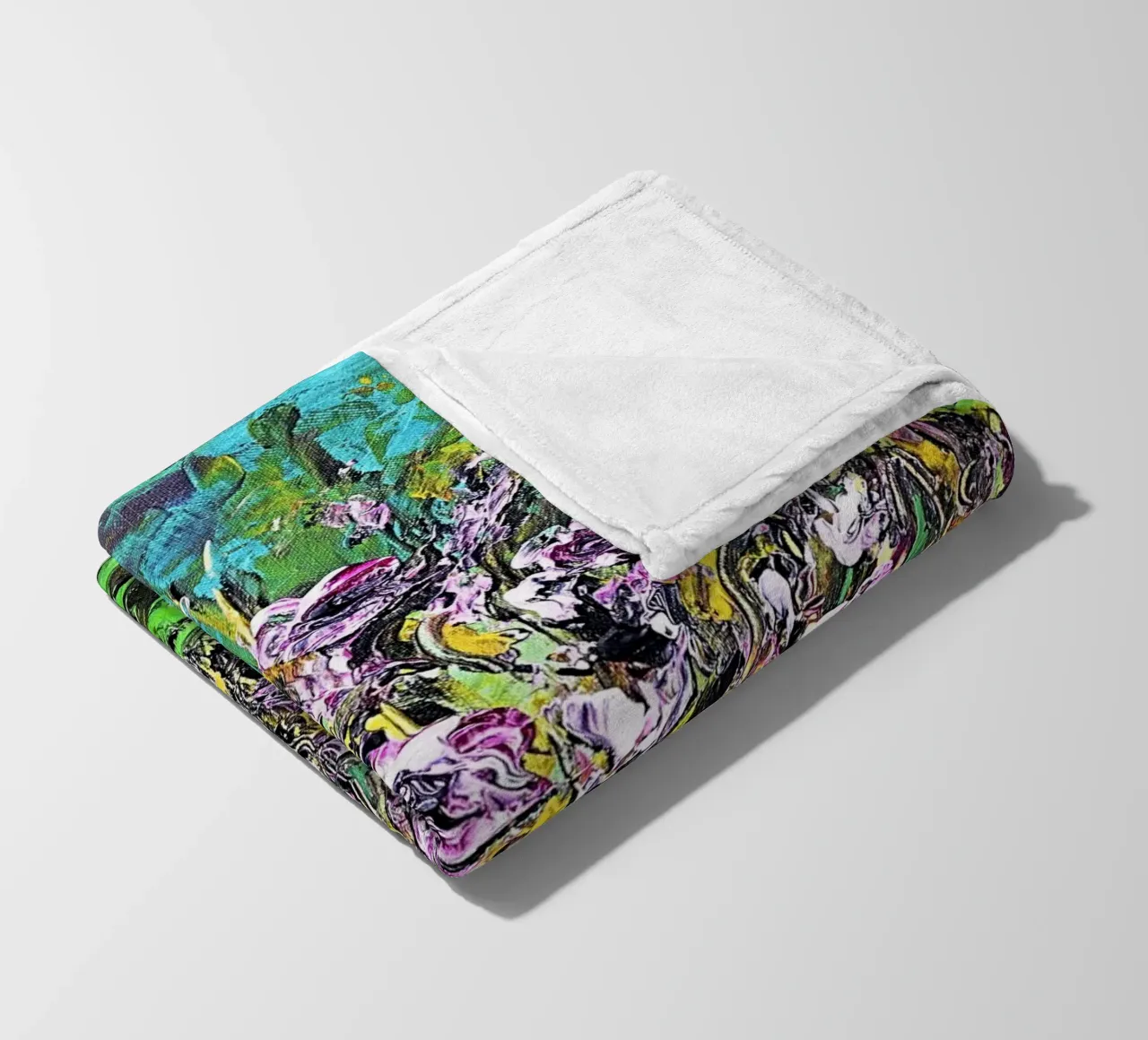 FIORI IN RIVA AL FIUME. coperta in pile da Little treasures for your home