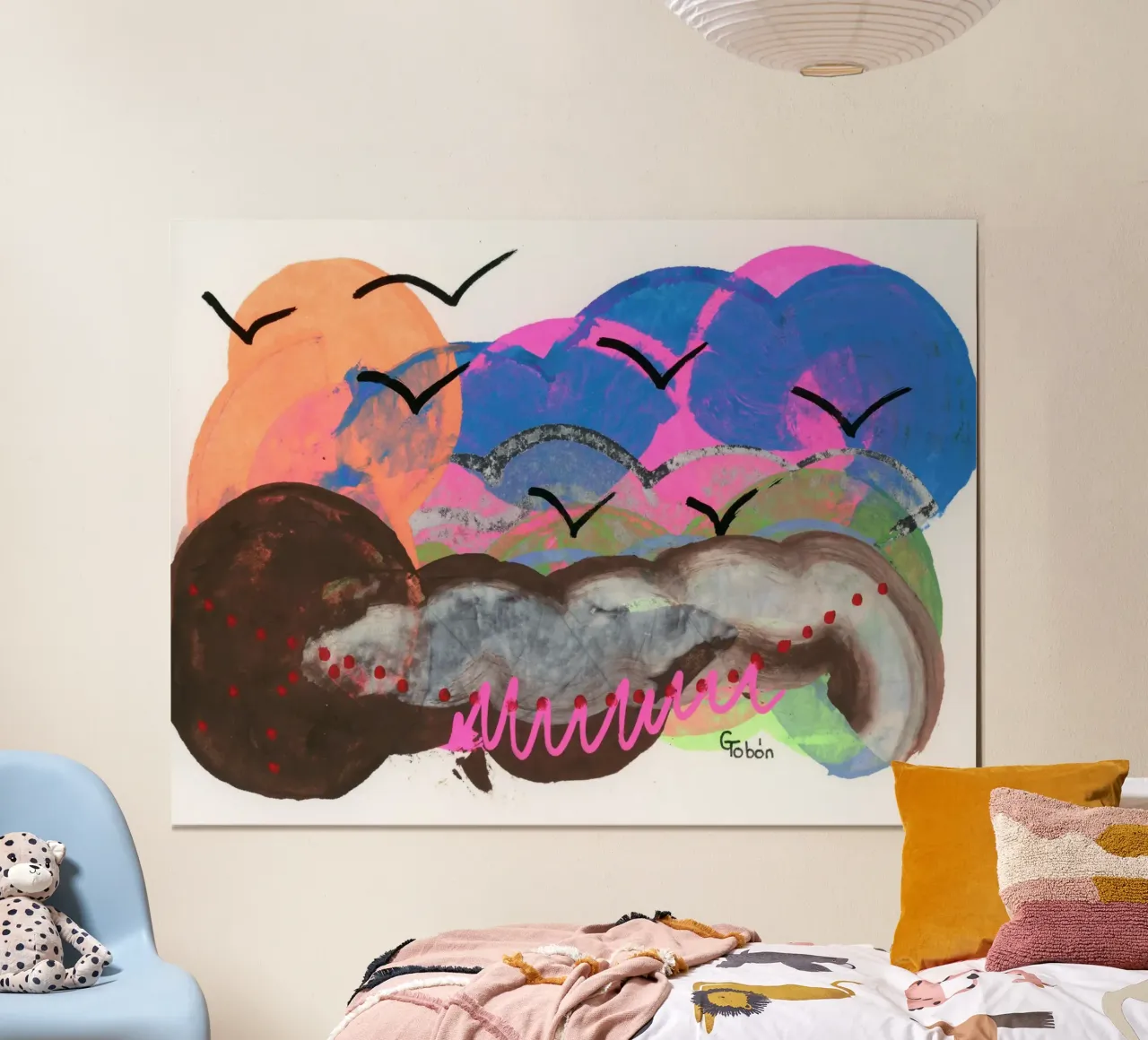 Nuvole poster con telaio in alluminio da gtobonart