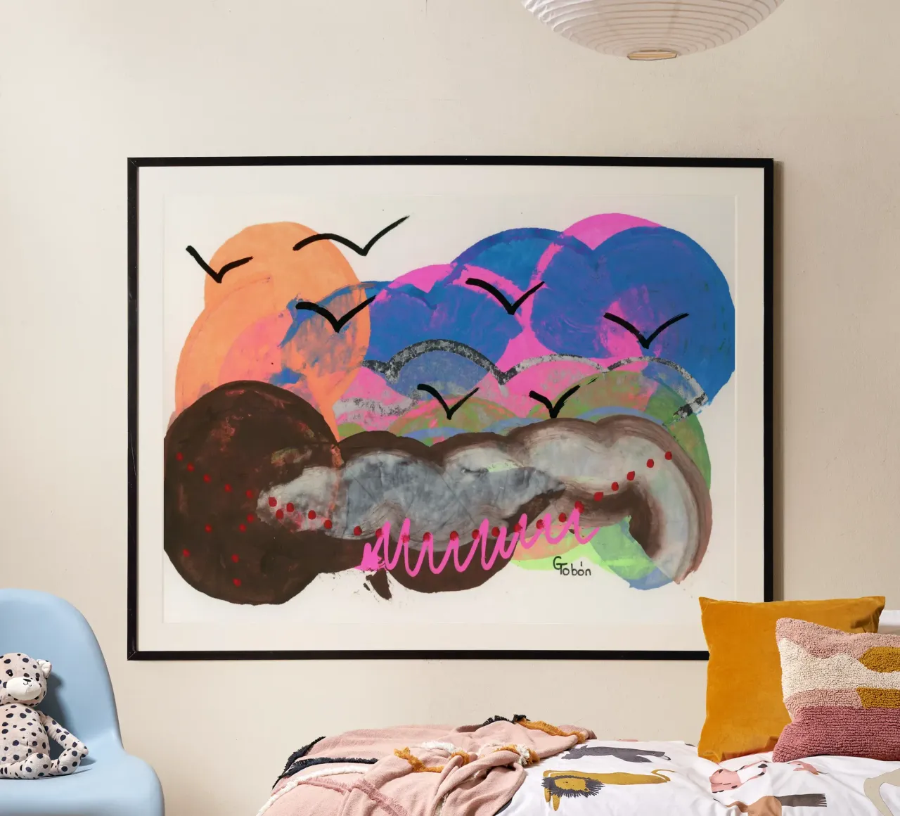 Nuvole poster con telaio in alluminio da gtobonart