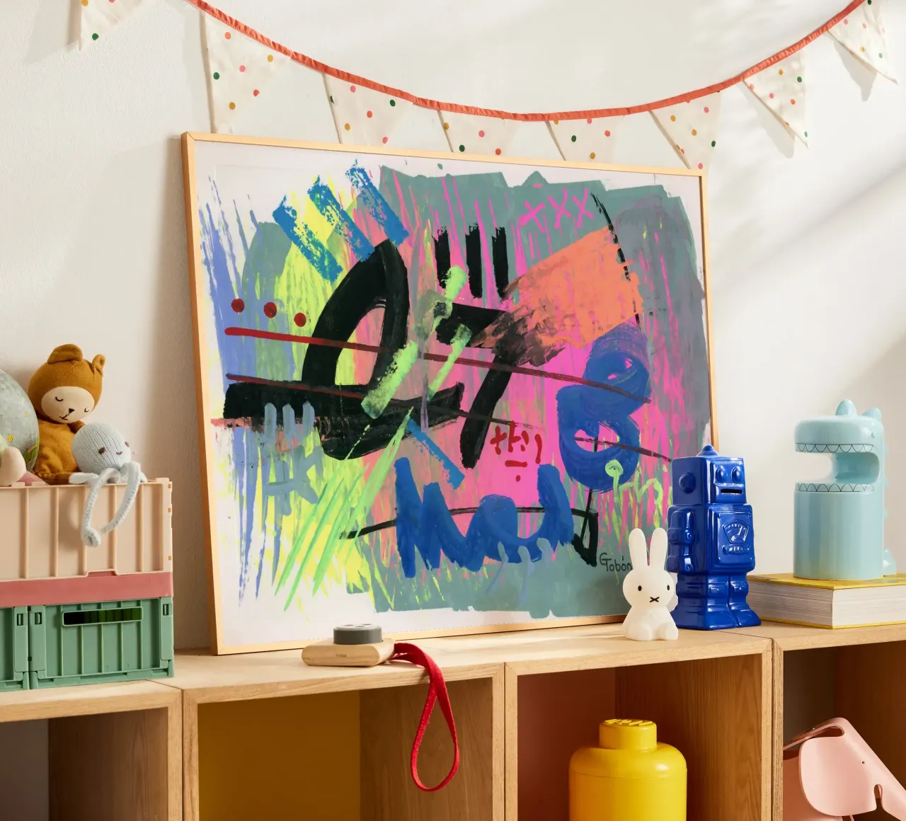 Street art poster with wooden frame by gtobonart