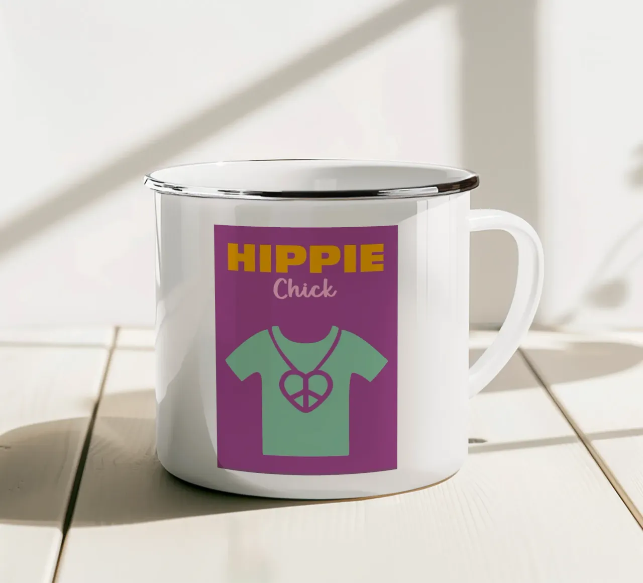 Pulcino Hippie tazza in smalto da Colorful Homes