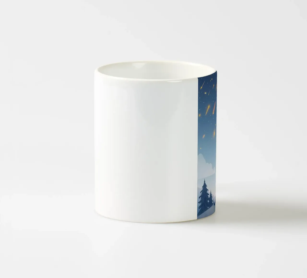 Un simpatico dinosauro blu osserva la pioggia di meteoriti tazza in ceramica da DesignDoodle