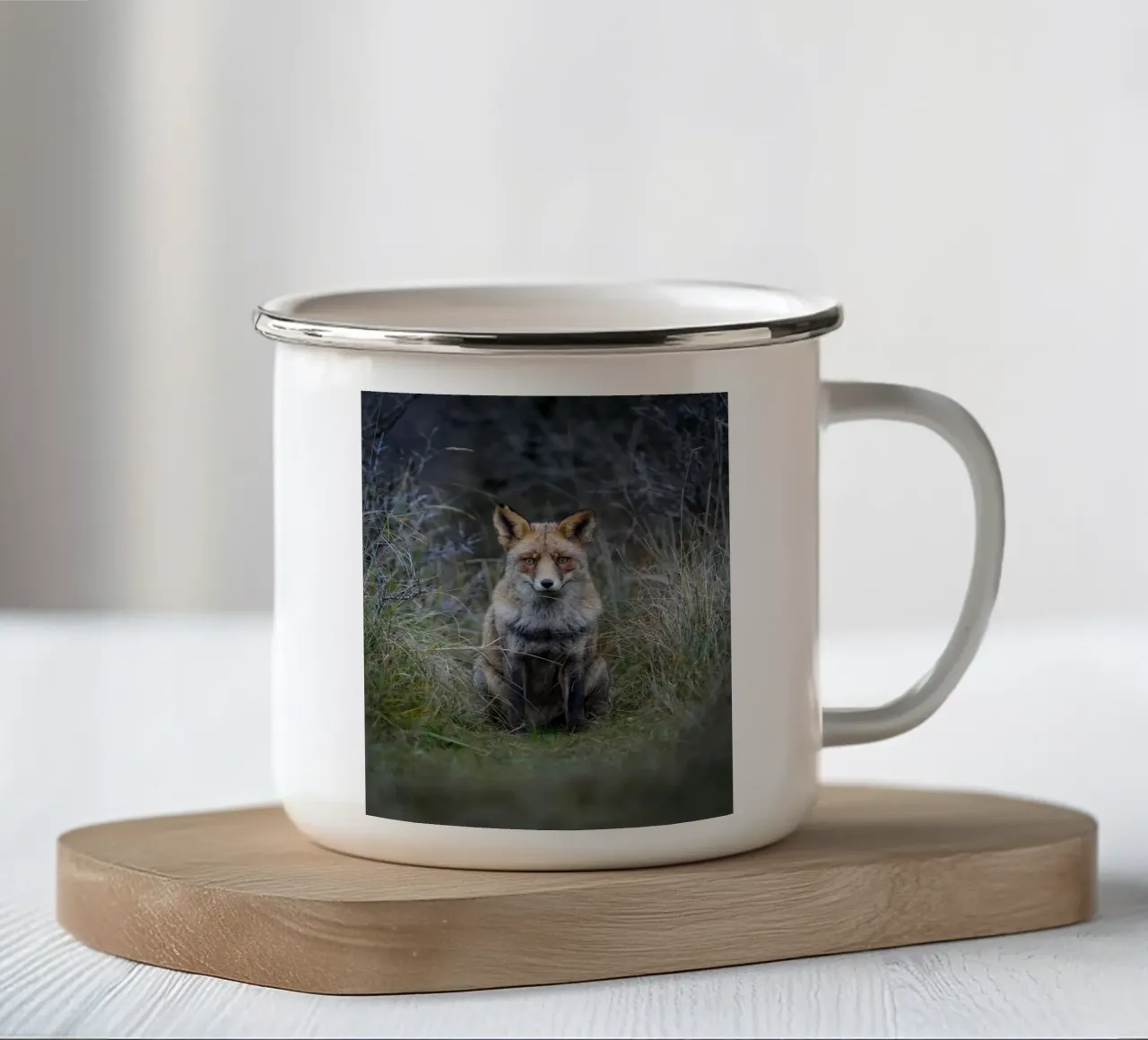 Volpe rossa tazza in smalto da Tom's Wildlife