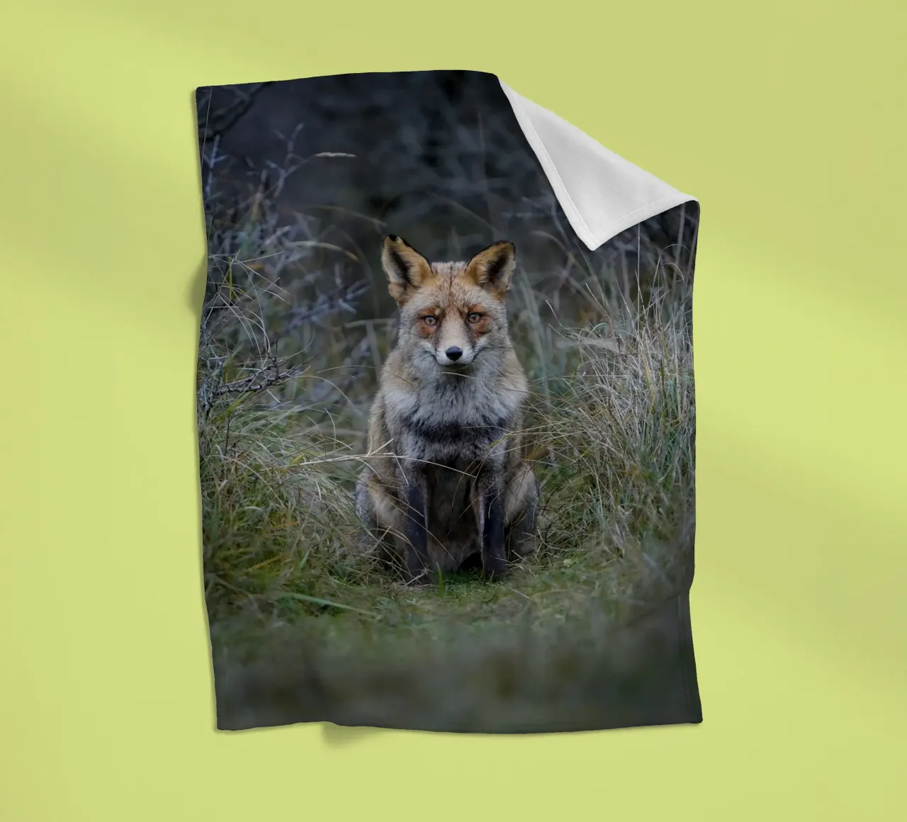 Rode vos fleecedeken van Tom's Wildlife