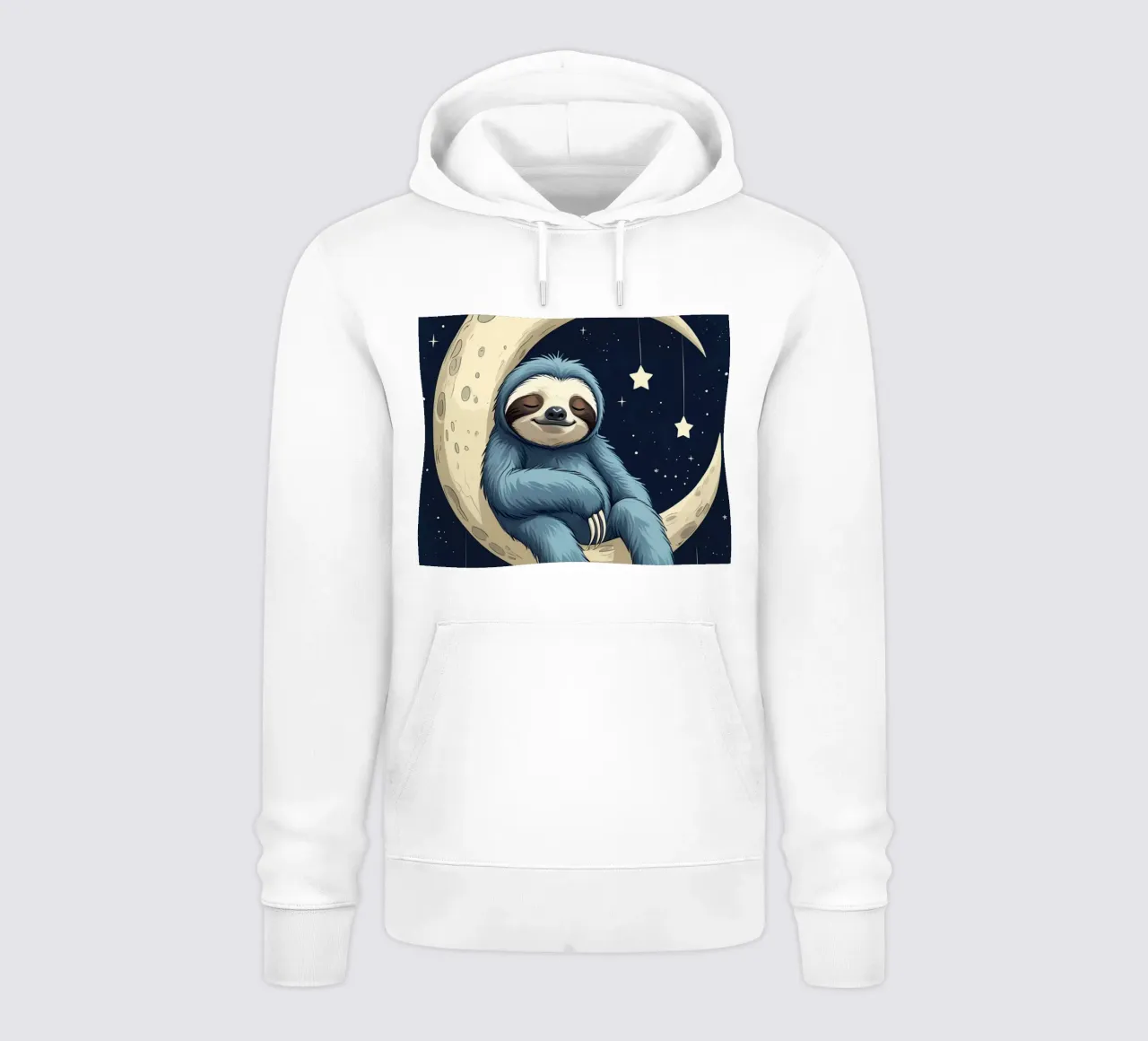 Simpatico bradipo blu sulla mezzaluna con le stelle felpa con cappuccio da DesignDoodle