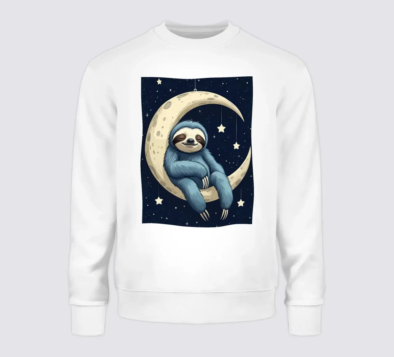 Simpatico bradipo blu sulla mezzaluna con le stelle felpa da DesignDoodle