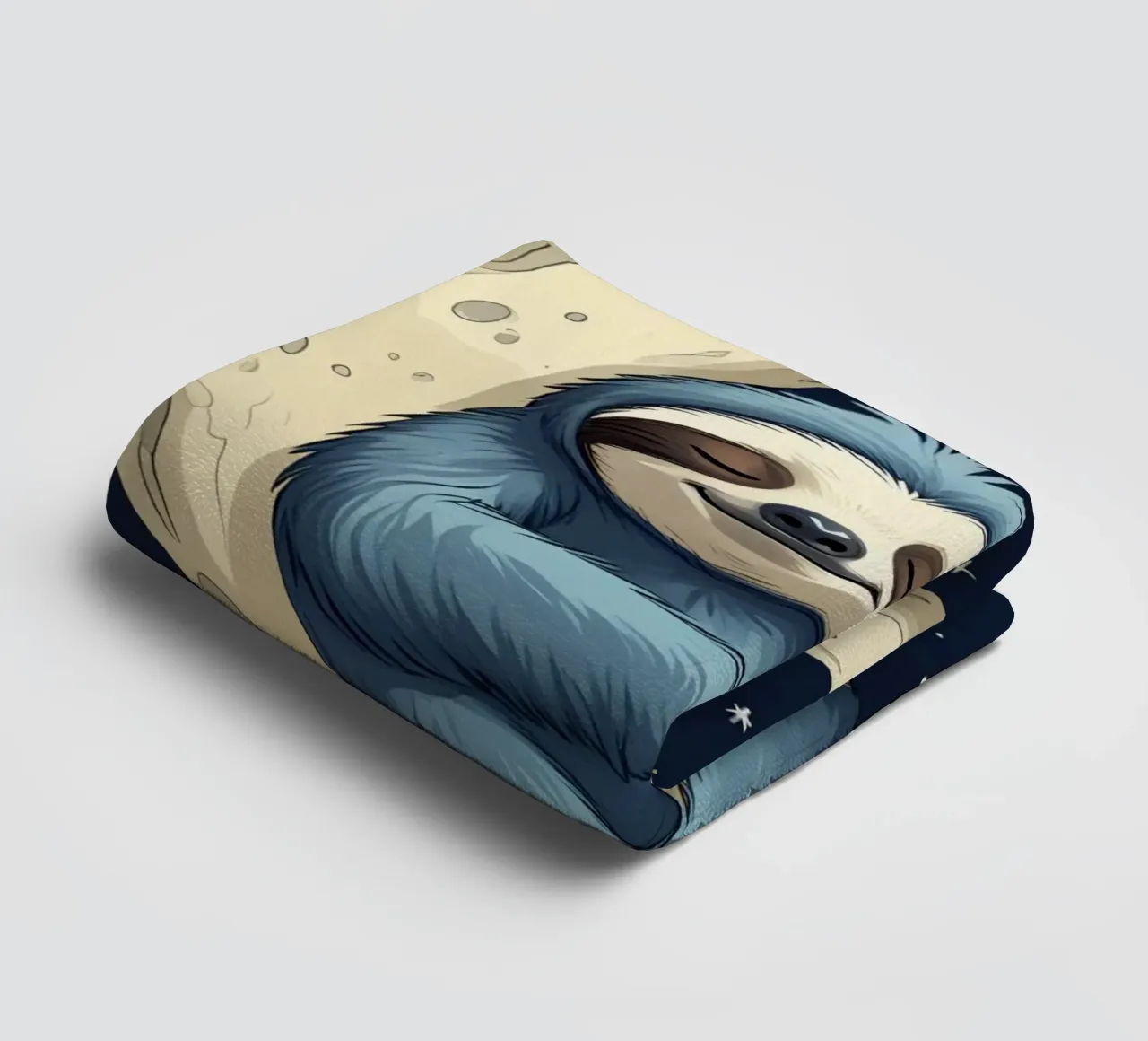 Simpatico bradipo blu sulla mezzaluna con le stelle asciugamano da bagno da DesignDoodle