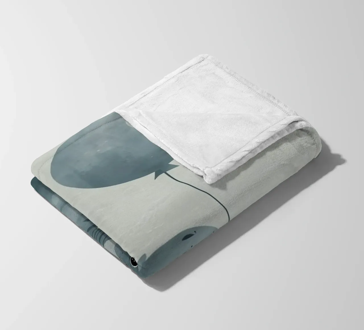 Simpatico dinosauro grigio-blu che tiene in mano un palloncino coperta in pile da DesignDoodle