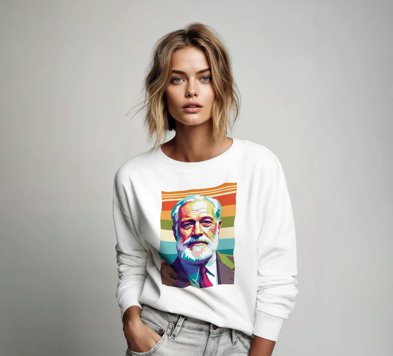 Ritratto pop art di Ernest Hemingway felpa da Hantamrata