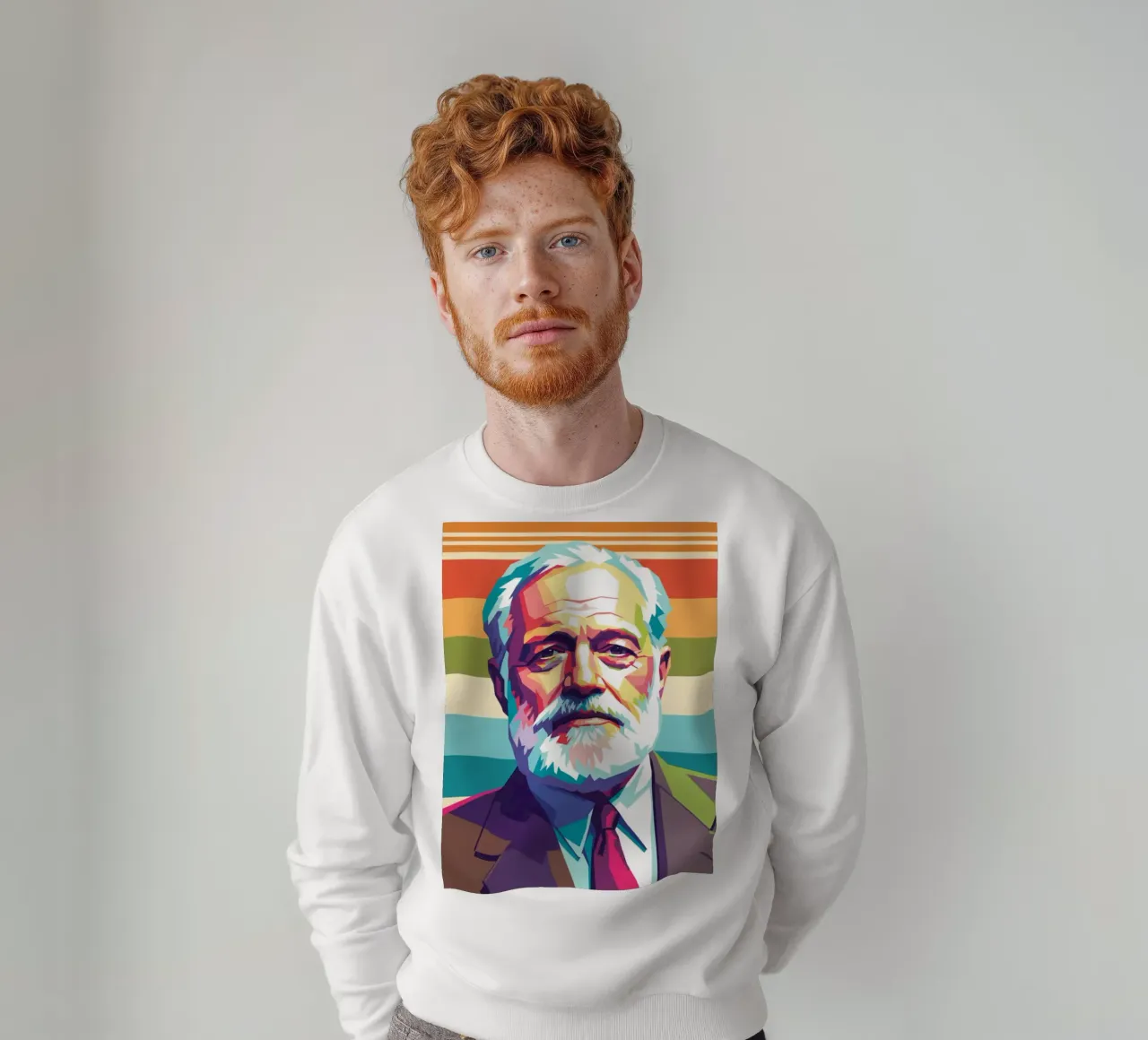 Ritratto pop art di Ernest Hemingway felpa da Hantamrata