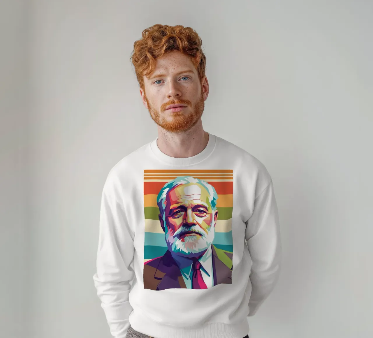 Ritratto pop art di Ernest Hemingway felpa da Hantamrata