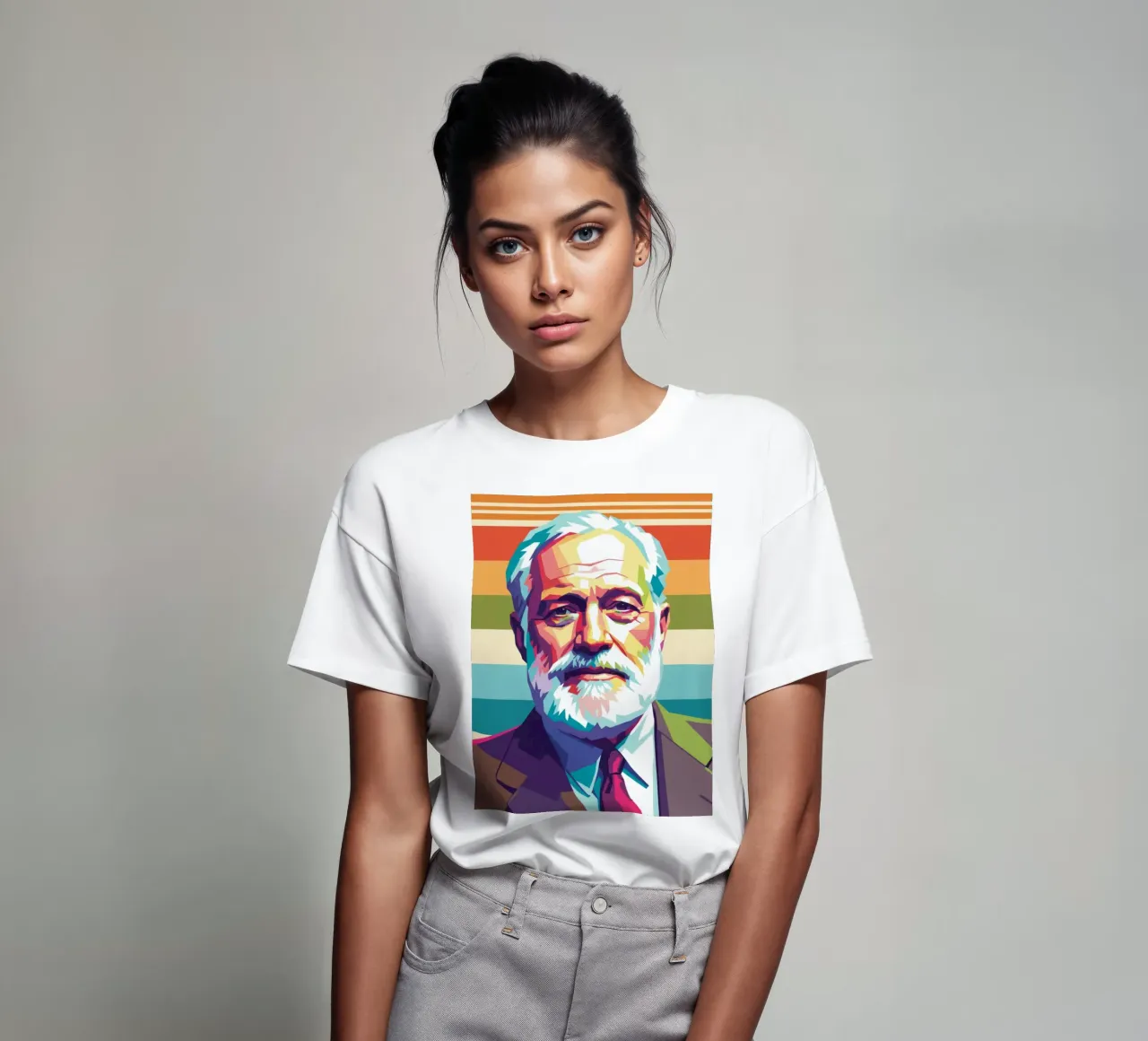 Ritratto pop art di Ernest Hemingway t-shirt da Hantamrata
