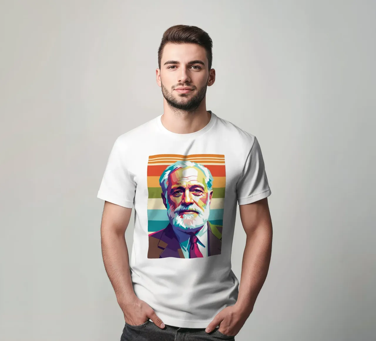 Ritratto pop art di Ernest Hemingway t-shirt da Hantamrata