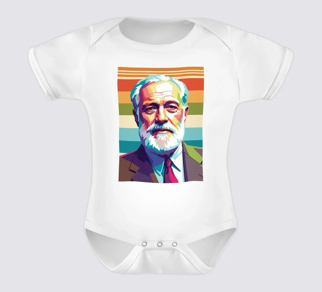 Ritratto pop art di Ernest Hemingway body neonato maniche corte da Hantamrata