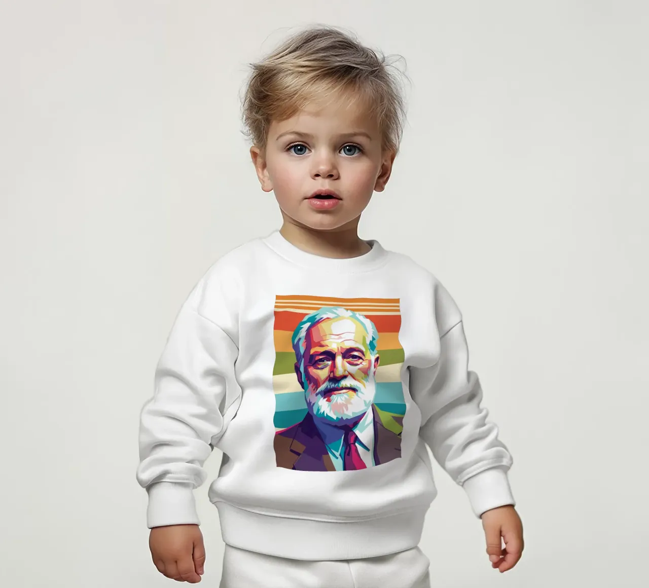 Ritratto pop art di Ernest Hemingway felpa neonato da Hantamrata