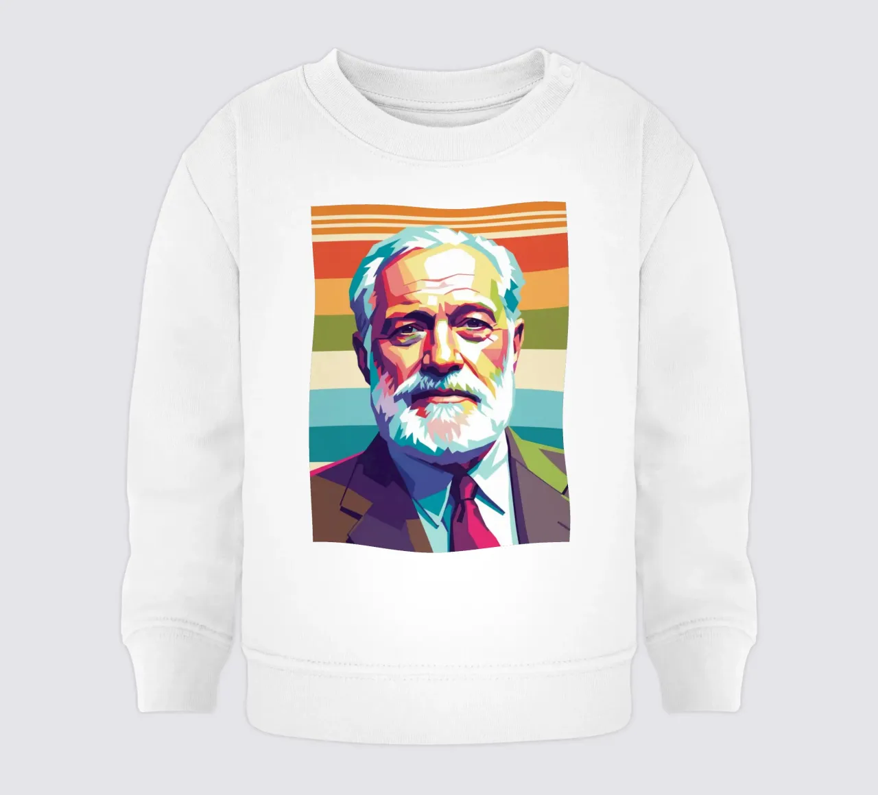 Ritratto pop art di Ernest Hemingway felpa neonato da Hantamrata