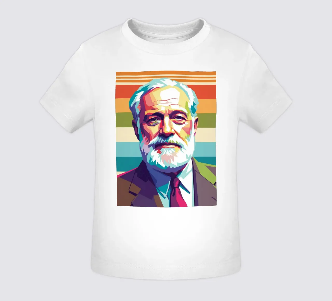 Ritratto pop art di Ernest Hemingway maglietta neonato da Hantamrata