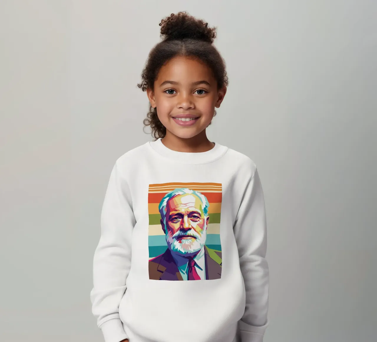 Ritratto pop art di Ernest Hemingway felpa bambino da Hantamrata