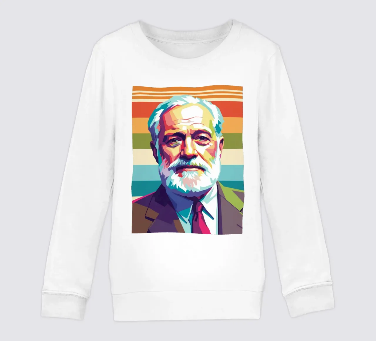 Ritratto pop art di Ernest Hemingway felpa bambino da Hantamrata