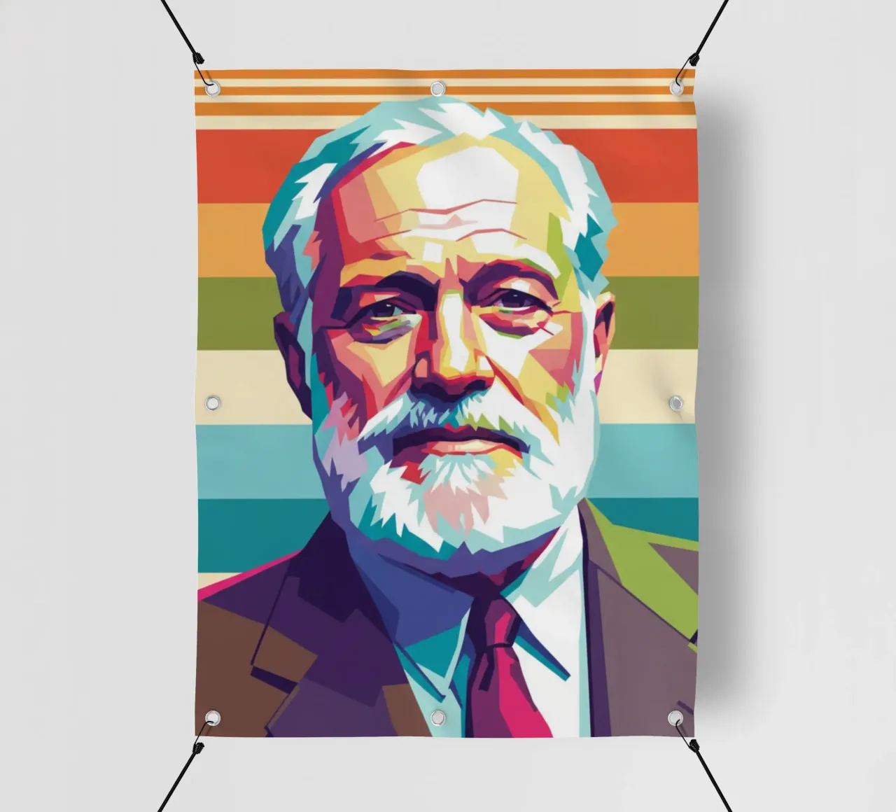 Ritratto pop art di Ernest Hemingway telo in pvc da Hantamrata