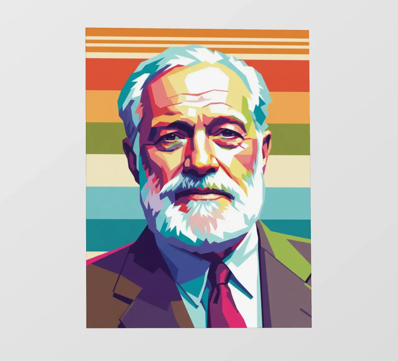 Ritratto pop art di Ernest Hemingway telo in pvc da Hantamrata