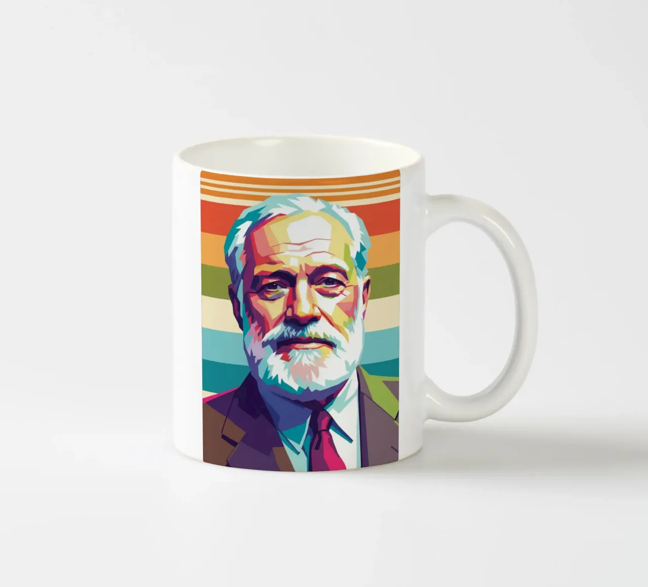 Ritratto pop art di Ernest Hemingway tazza in ceramica da Hantamrata