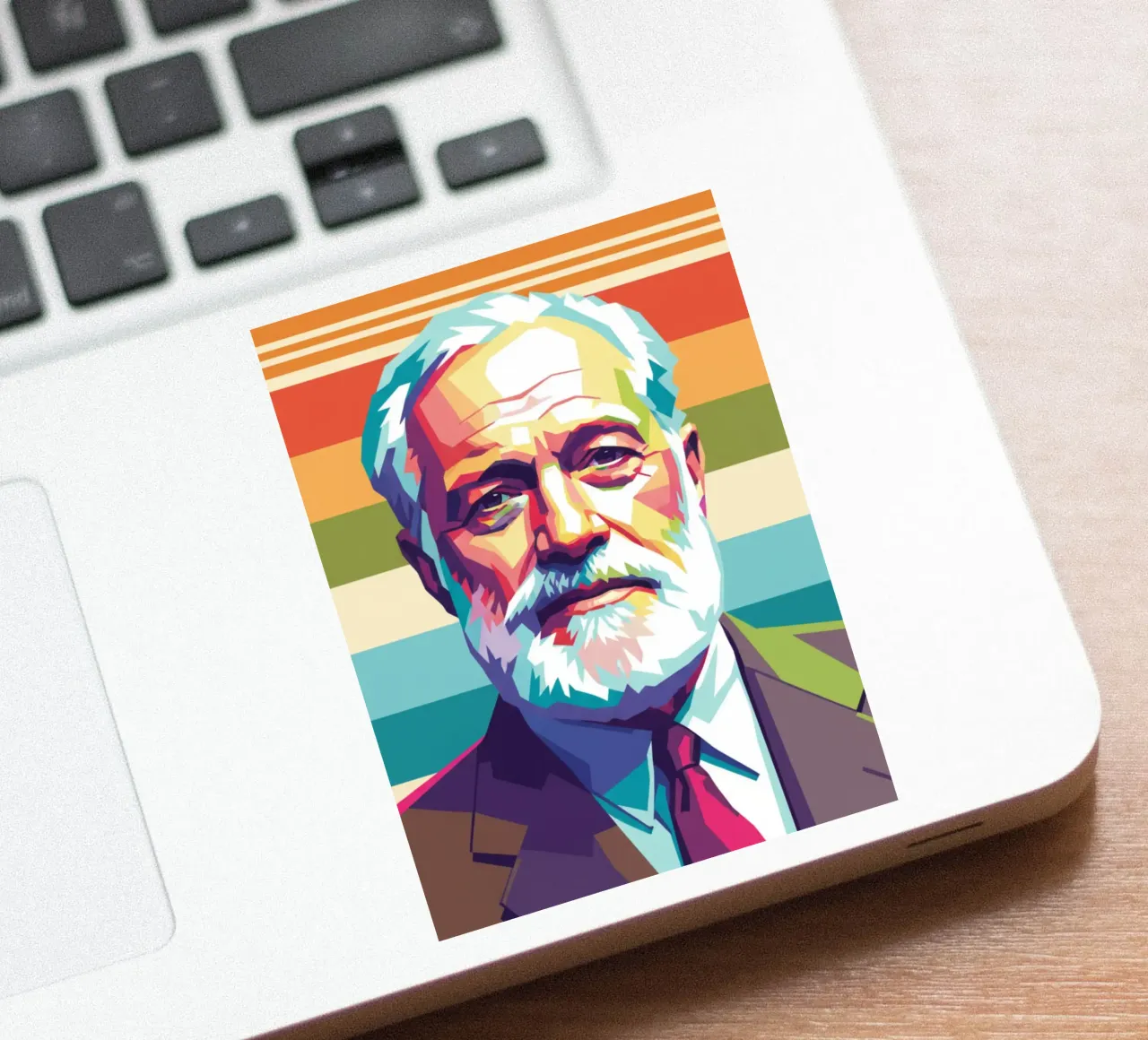 Ritratto pop art di Ernest Hemingway adesivo da Hantamrata