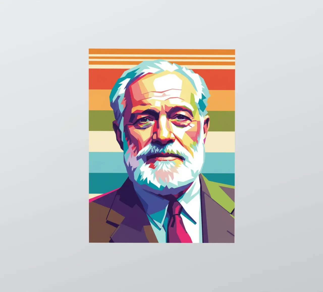 Ritratto pop art di Ernest Hemingway adesivo da Hantamrata
