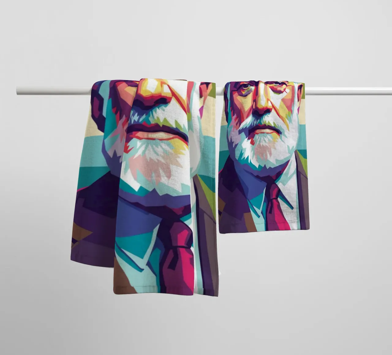 Ritratto pop art di Ernest Hemingway asciugamano da bagno da Hantamrata