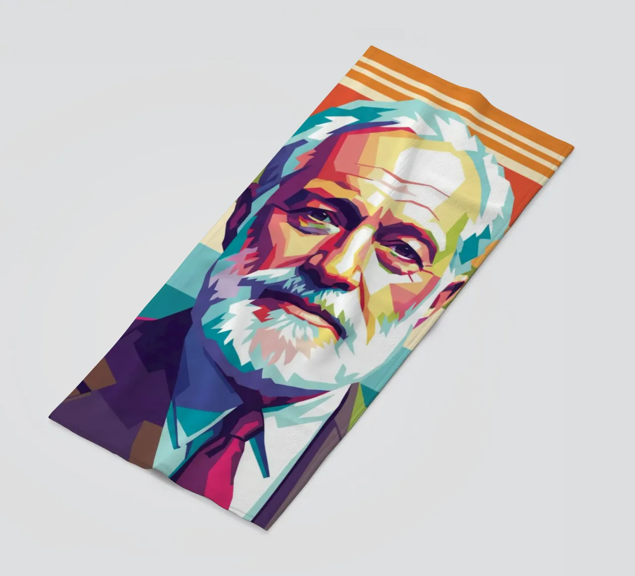 Ritratto pop art di Ernest Hemingway telo mare da Hantamrata