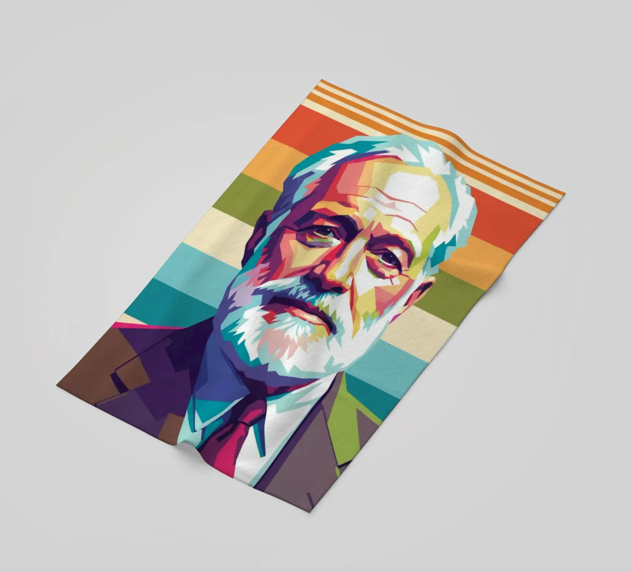 Ritratto pop art di Ernest Hemingway telo mare da Hantamrata
